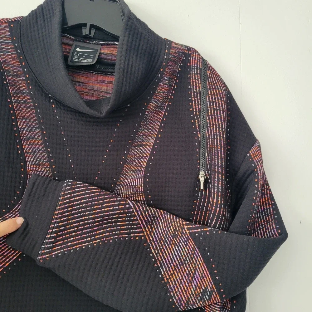 Nike Sportswear Tech Knit Funnel Neck Sweatshirt Black Multi‎ Color 597532-010 M